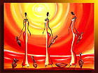 &Ouml;ljymaalaus kankaalla AFRIKAN NAISET 60x60 cm NC-33520