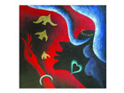 &Ouml;ljymaalaus kankaalla BIRDS 60x60 cm NC-37313