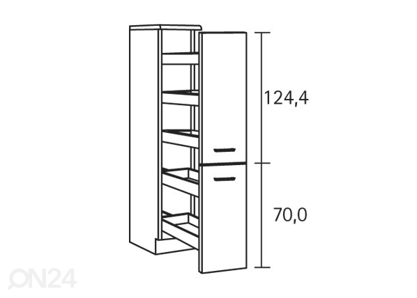 Ulosvedettävä korkea keittiökaappi KLASSIK 60 SM 29679 ON24 Sisustustavaratalo Ulosvedettävä korkea keittiökaappi KLASSIK 60 SM 29679 ON24 Sisustustavaratalo