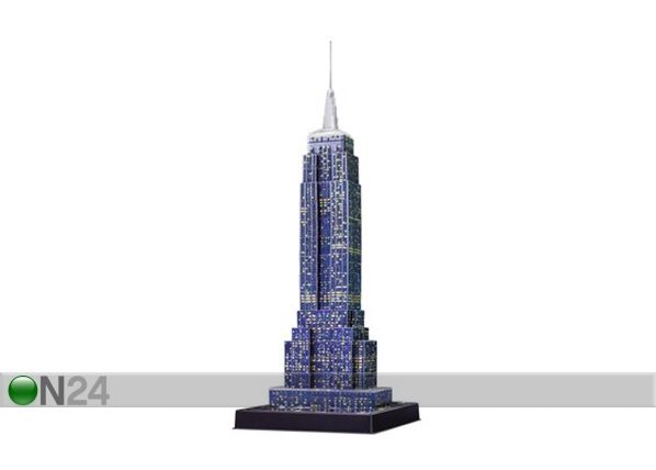 3D palapeli PIMEÄSSÄ HOHTAVA EMPIRE STATE BUILDING 216 palaa