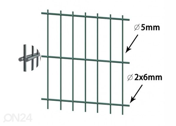Aitaelementti 2D RAL6005, 6/5/6 mm 183x250 cm