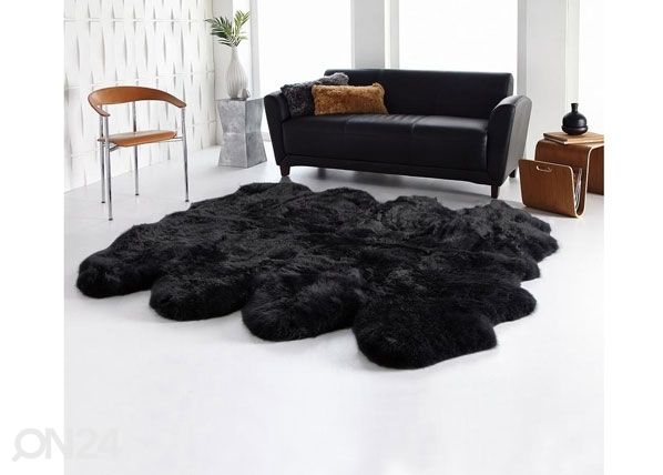 Aito lampaantalja Merino black Octo ±170x180 cm