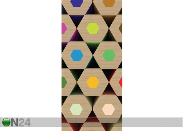 Fleece kuvatapetti COLORED PENCILS 90x202 cm