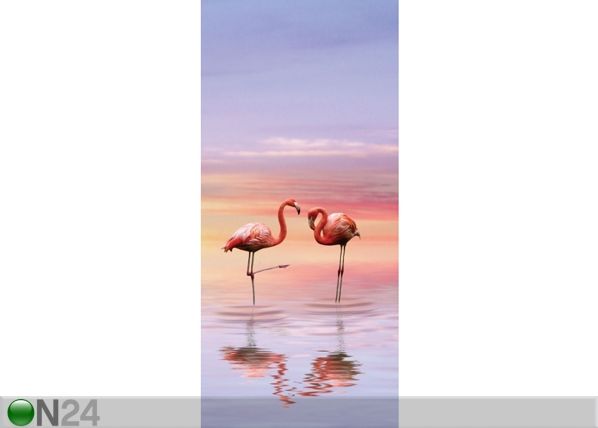 Fleece kuvatapetti FLAMINGOS 90x202 cm