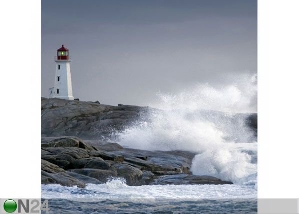 Fleece-kuvatapetti STORM WAVES AT THE LIGHTHOUSE