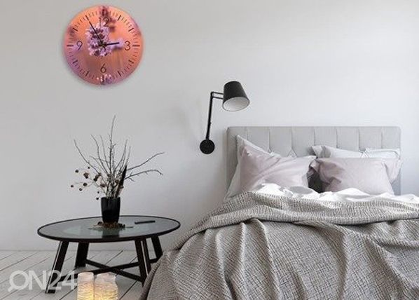 Kuvallinen seinäkello Lavender time