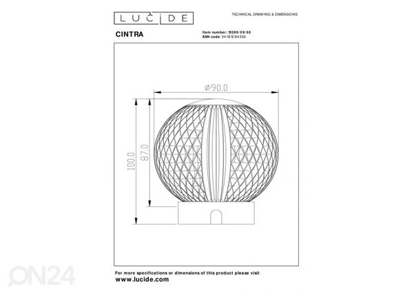 Ladattava pöytävalaisin Cintra 1x1,5W 3000K - 3 StepDim