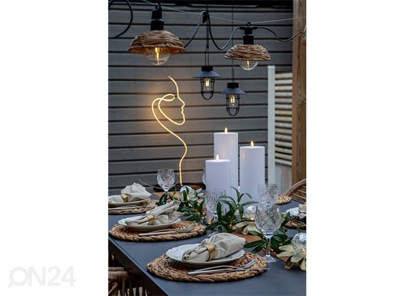 LED kynttilä Flamme Rak valkoinen h27,5 cm