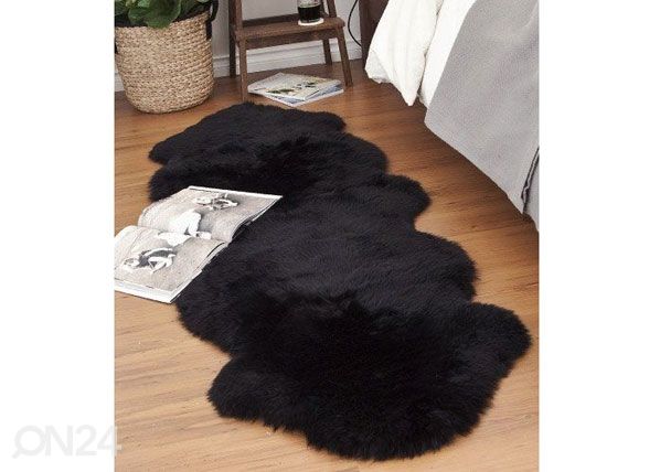 MERINO lampaantalja musta 50x180 cm