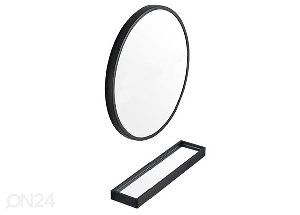 Peili ja hylly Ø70 cm, musta