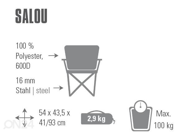 Retkituoli salou, kokoontaitettava, tummanharmaa/sininen High Peak