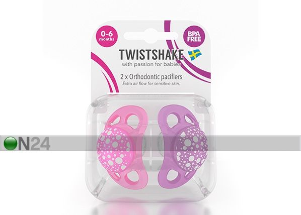 Silikonitutti TWISTSHAKE 2 kpl, 0-6 kuukauden ikäisille