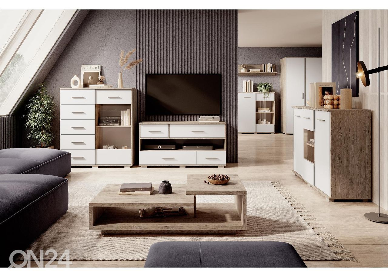 3-ovinen vaatekaappi Aura 150 cm kuvasuurennos