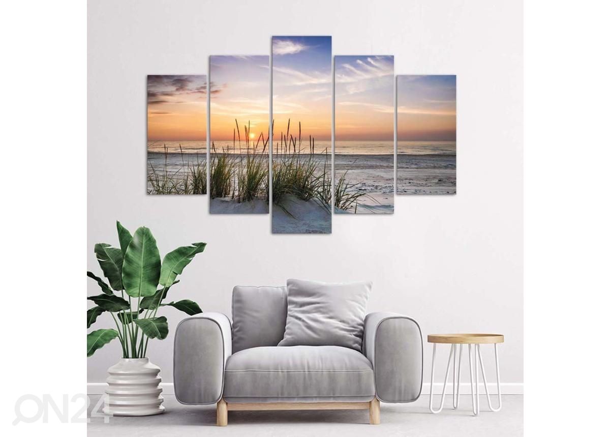 5-osainen taulu Walk on the Dunes 200x100 cm kuvasuurennos