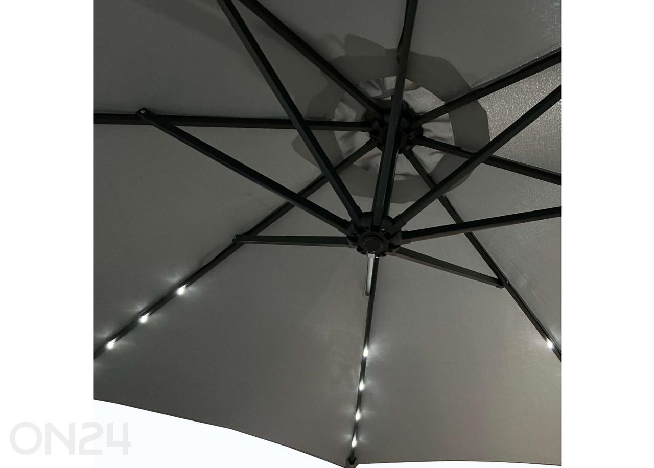 Aurinkovarjo Milin + LED Ø 3 m kuvasuurennos