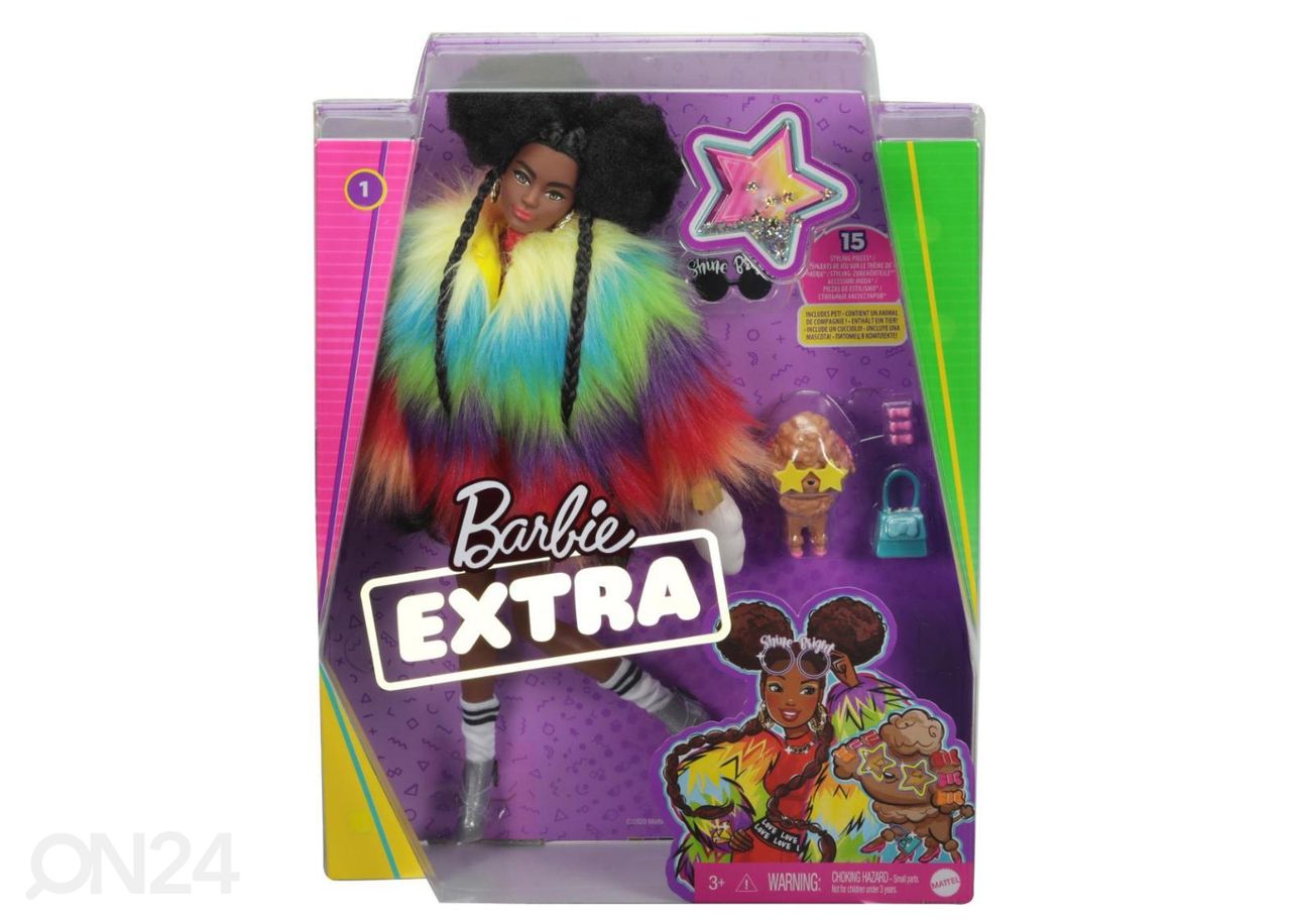 Barbie® Ekstra Sateenkaari turkisjakku kuvasuurennos