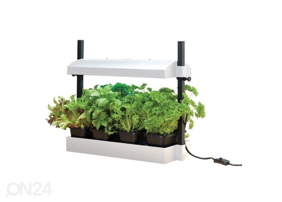 Esikasvatuslaatikko valaistuksella Grow Light Garden 2x24W, valkoinen kuvasuurennos