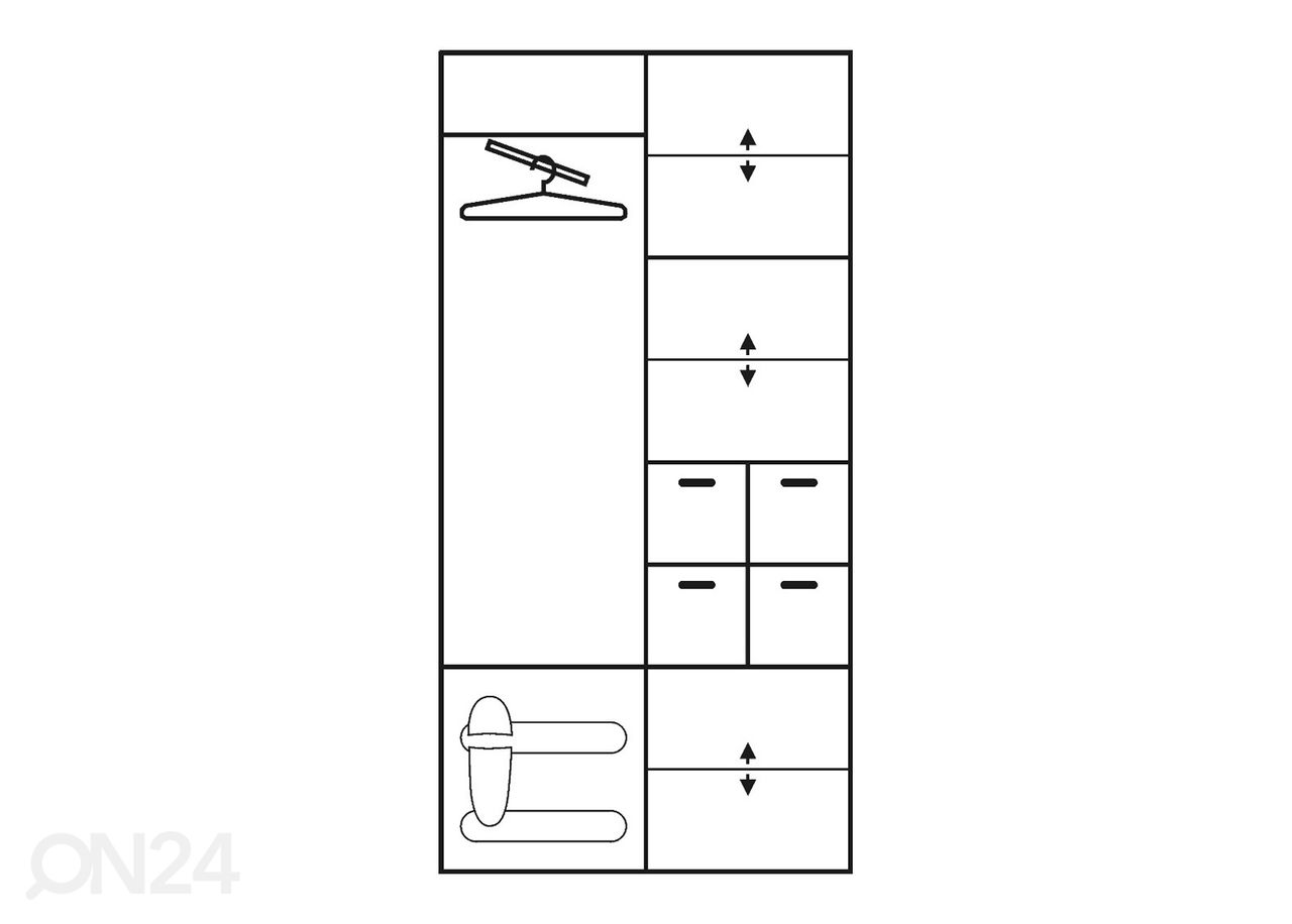 Eteiskaappi 100 cm kuvasuurennos