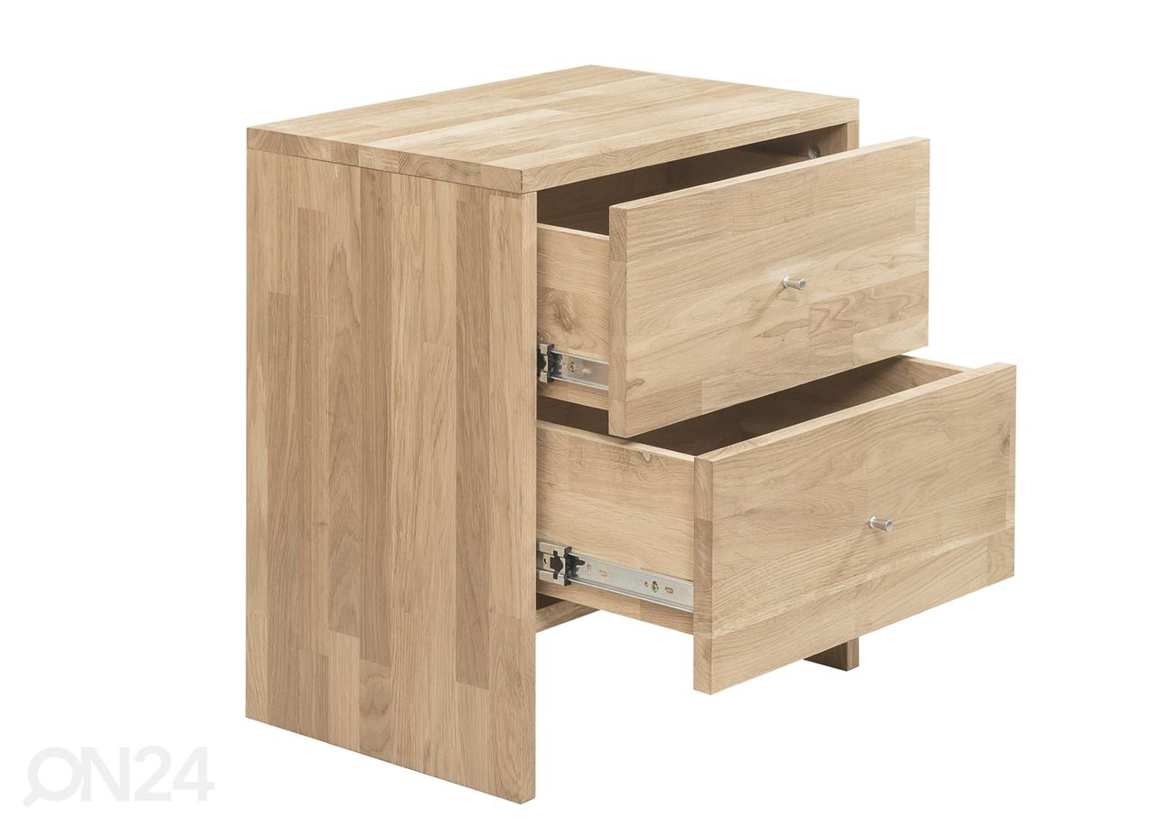 Eteiskaappi/ yöpöytä Teramo, valkoinen öljy kuvasuurennos