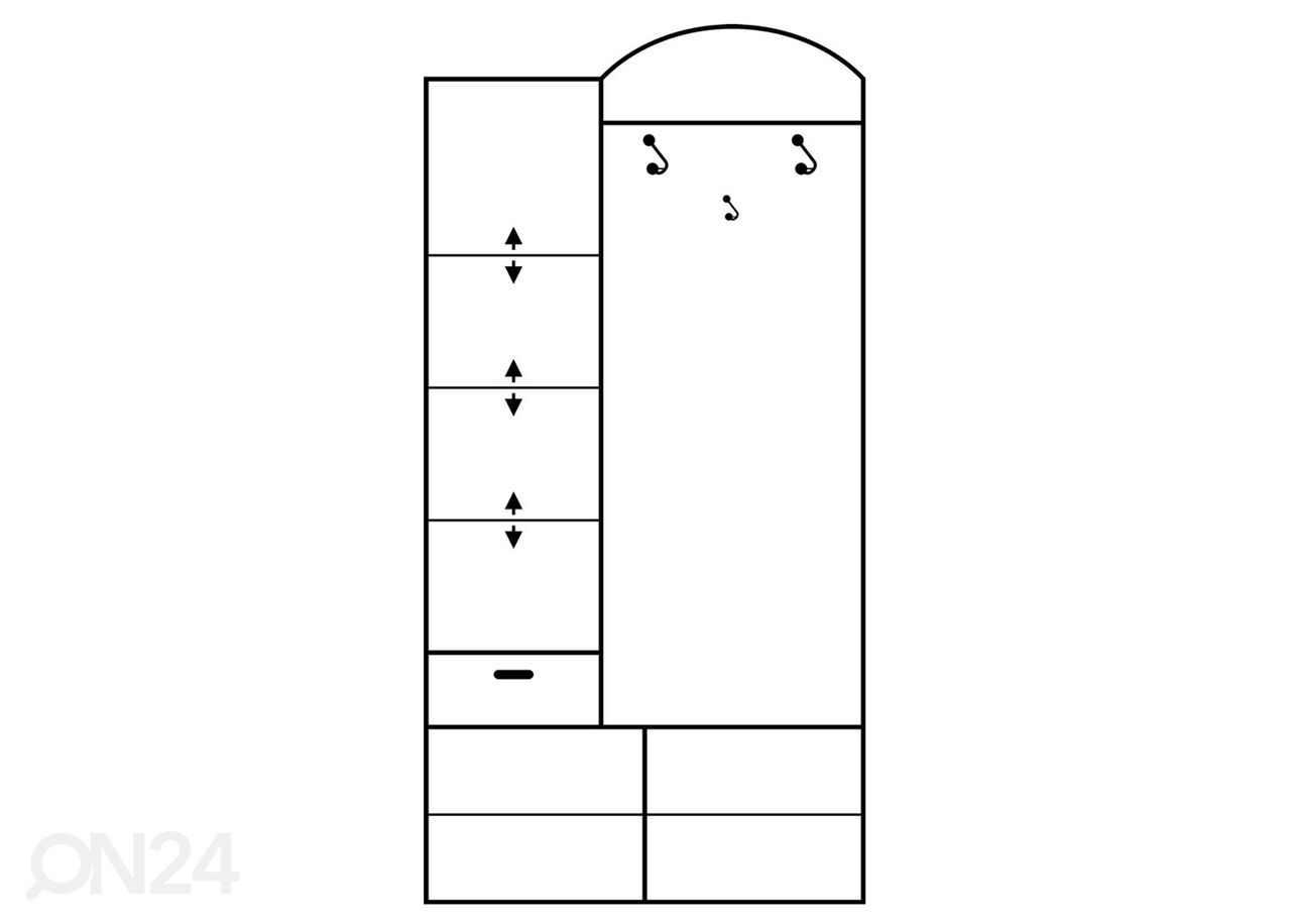 Eteiskaluste 100 cm kuvasuurennos