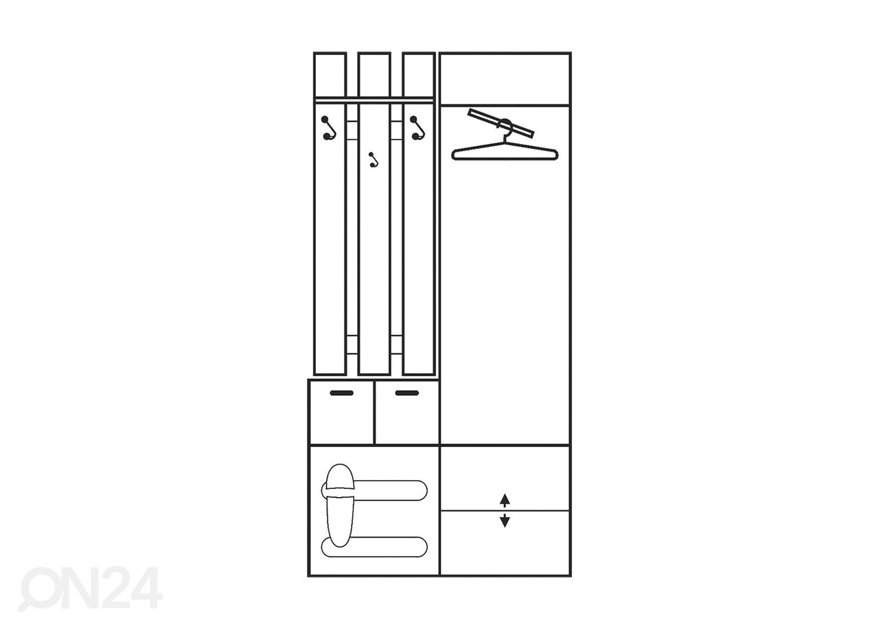 Eteiskaluste 103 cm kuvasuurennos