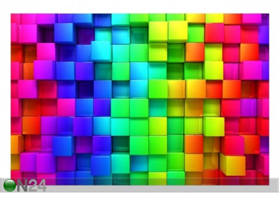Fleece-kuvatapetti 3D CUBES kuvasuurennos