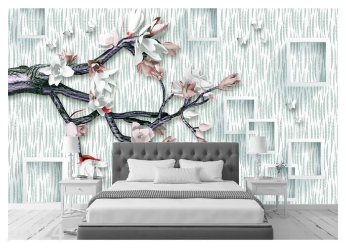 Fleece kuvatapetti 3D Ender Flower and Tree Branch 368x254 cm kuvasuurennos