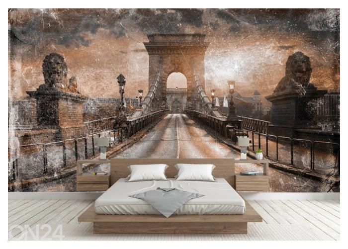 Fleece-kuvatapetti Art Mural Bridge In Budapest 400x260 cmcm kuvasuurennos