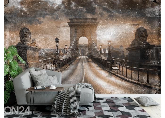 Fleece-kuvatapetti Art Mural Bridge In Budapest 400x260 cmcm kuvasuurennos