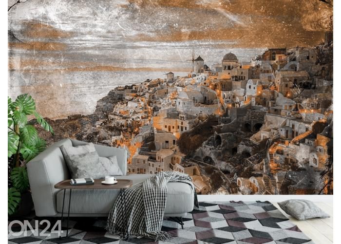 Fleece-kuvatapetti Art Mural Oia Santorini Greece 400x260 cm kuvasuurennos