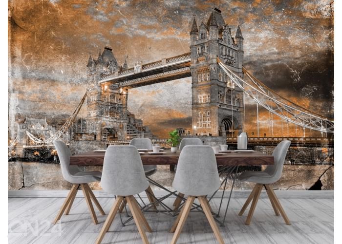 Fleece-kuvatapetti Art Mural Tower Bridge In London 416x290 cm kuvasuurennos
