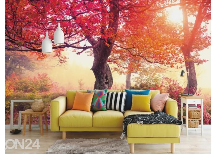 Fleece kuvatapetti Autumn Trees In Carpathians 368x254 cm kuvasuurennos