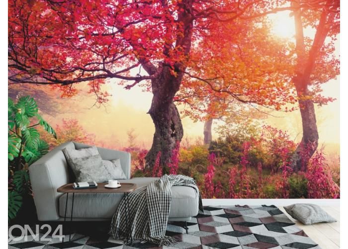Fleece kuvatapetti Autumn Trees In Carpathians 368x254 cm kuvasuurennos