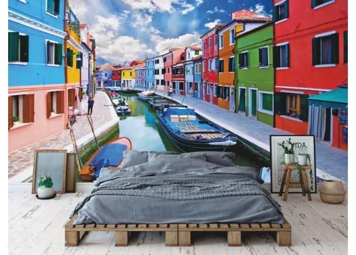 Fleece kuvatapetti Burano Island Canal 416x290 cm kuvasuurennos