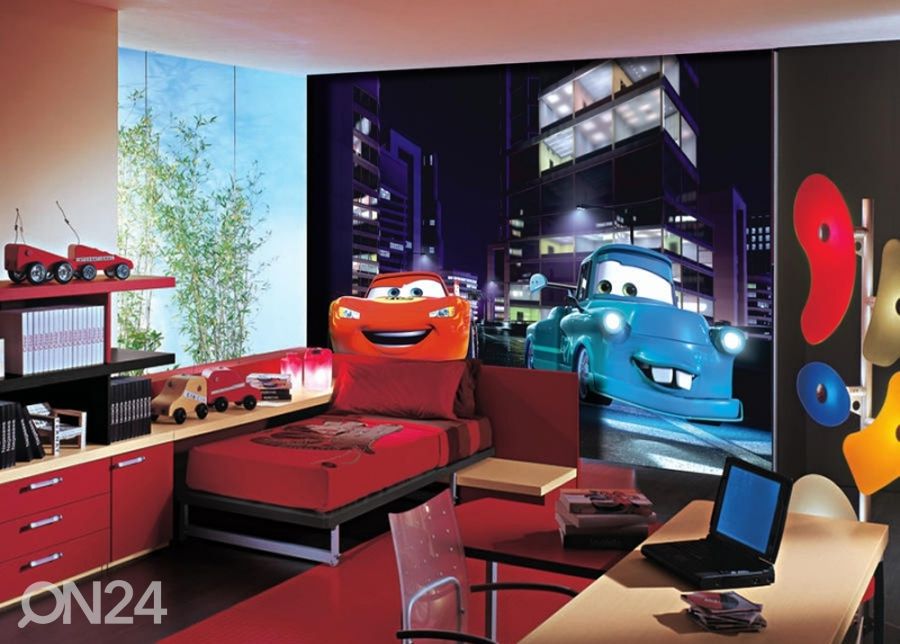 Fleece kuvatapetti Cars Friends 360x270 cm kuvasuurennos