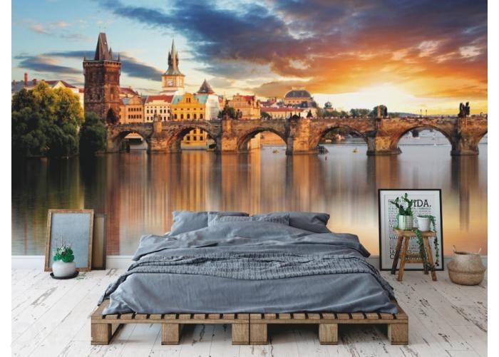 Fleece kuvatapetti Charles Bridge In Prague 416x290 cm kuvasuurennos