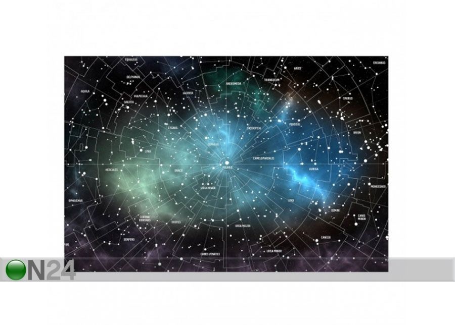 Fleece-kuvatapetti CONSTELLATIONS MAP GALAXY FOG kuvasuurennos
