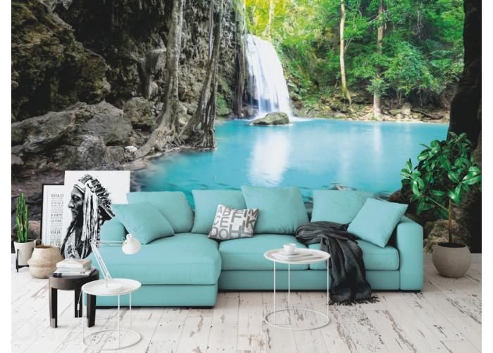 Fleece kuvatapetti Erawan Cascade Waterfall 416x290 cm kuvasuurennos