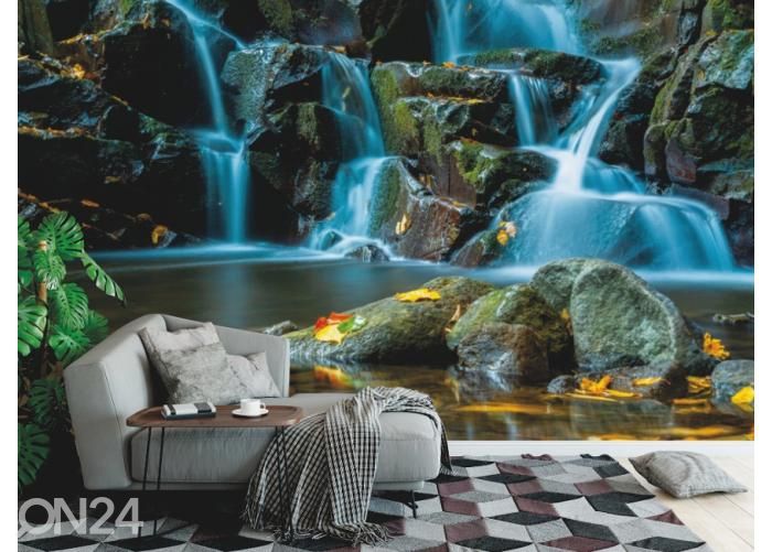 Fleece kuvatapetti Flowing Forest Stream 400x260 cm kuvasuurennos