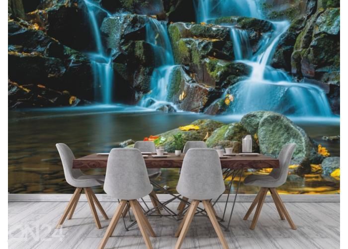 Fleece kuvatapetti Flowing Forest Stream 400x260 cm kuvasuurennos