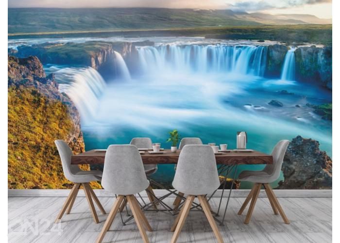 Fleece kuvatapetti Godafoss Waterfall 416x290 cm kuvasuurennos