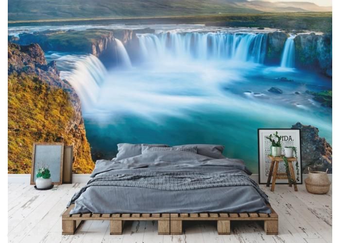 Fleece kuvatapetti Godafoss Waterfall 416x290 cm kuvasuurennos