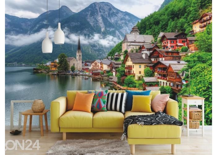 Fleece kuvatapetti Hallstatt Village 400x260 cm kuvasuurennos