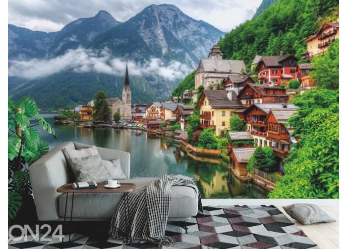 Fleece kuvatapetti Hallstatt Village 400x260 cm kuvasuurennos