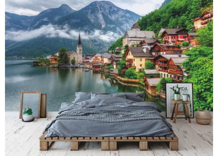 Fleece kuvatapetti Hallstatt Village 400x260 cm kuvasuurennos