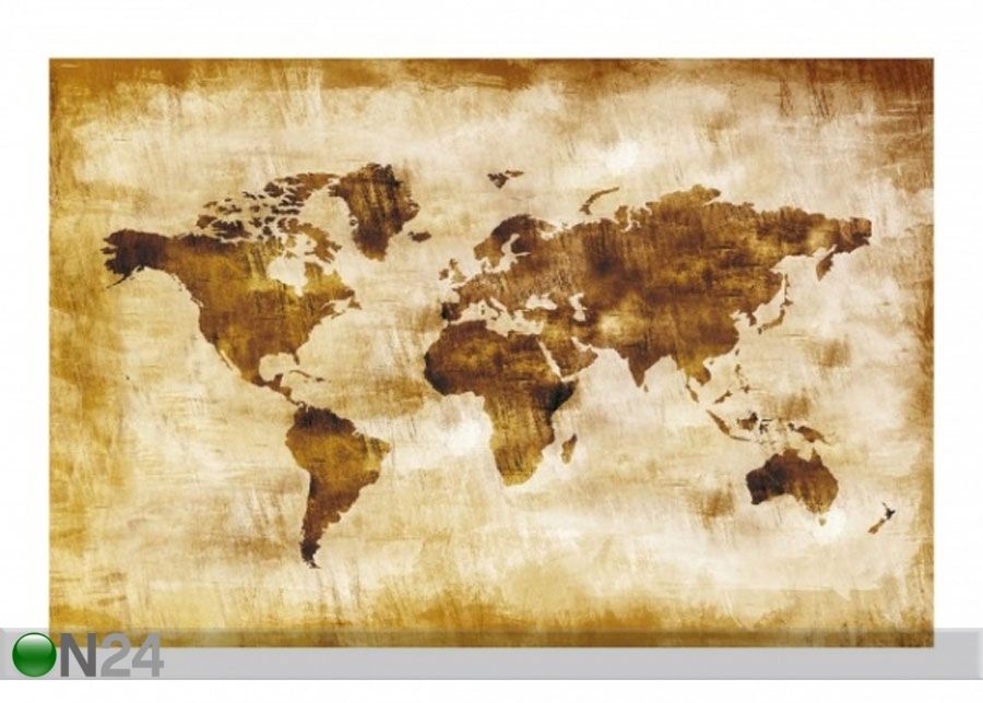 Fleece-kuvatapetti Map of the World kuvasuurennos