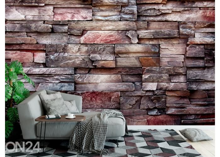 Fleece kuvatapetti Modern Style Stone Bricks Wall and Abstract Textur 400x260 cm kuvasuurennos