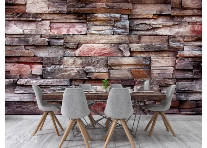 Fleece kuvatapetti Modern Style Stone Bricks Wall and Abstract Textur 400x260 cm kuvasuurennos
