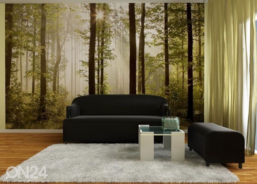 Fleece kuvatapetti Mornig forest 360x270 cm kuvasuurennos