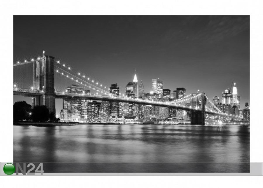 Fleece-kuvatapetti NIGHTTIME MANHATTAN BRIDGE II kuvasuurennos